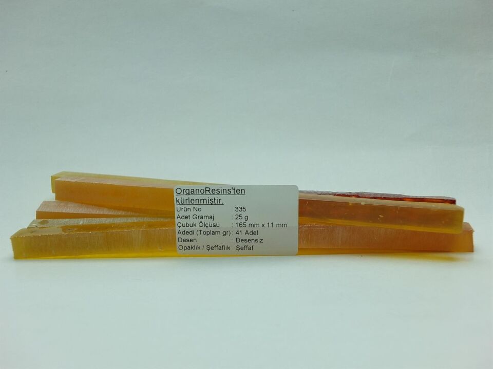 335 Çubuk Sıkma Kehribar - Adedi 25 gramdır. Adetle satılır.