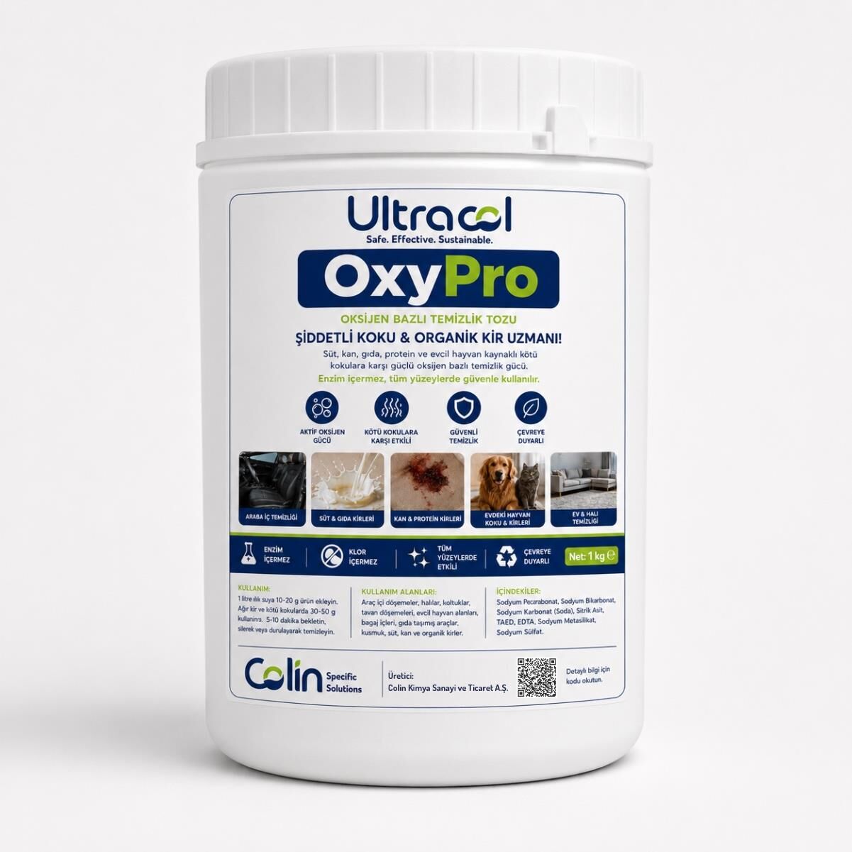 ULTRACOL OxyPro – Oksijen Bazlı Çok Amaçlı Güçlü Temizleyici 1 Kg