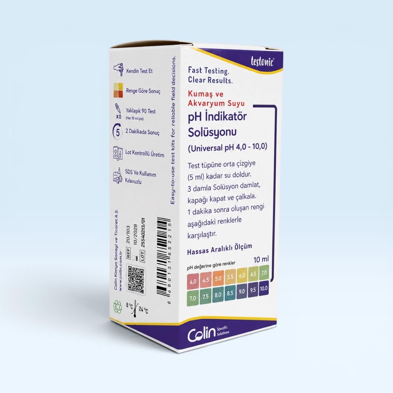 pH İndikatör Solüsyonu (Universal pH 4,0 - 10,0) 250 ml