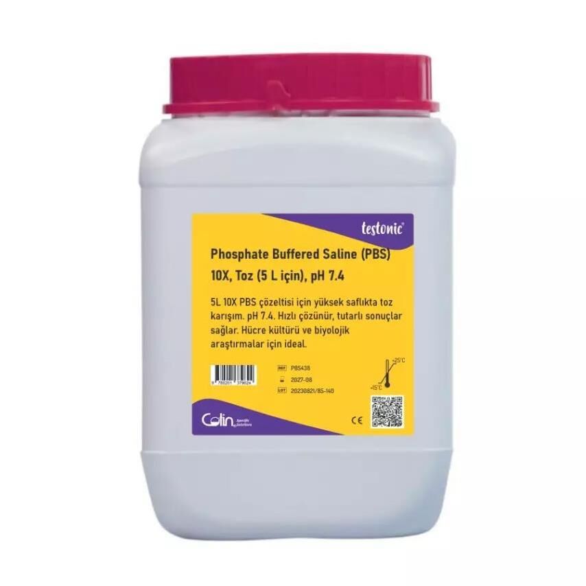 Phosphate Buffered Saline (PBS) – 10X, Toz (5 L için), pH 7.4