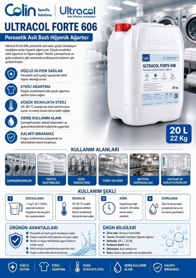 ULTRACOL FORTE 606 - Perasetik Asit Bazlı Hijyenik Ağartıcı